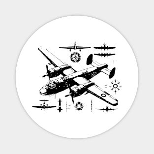 plane blueprint Magnet